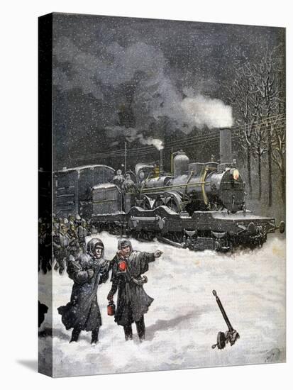 Train Blocked by Snow, France, 1892-Henri Meyer-Stretched Canvas