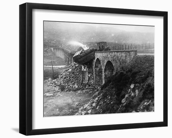 Train Blown Off Tracks-null-Framed Premium Photographic Print