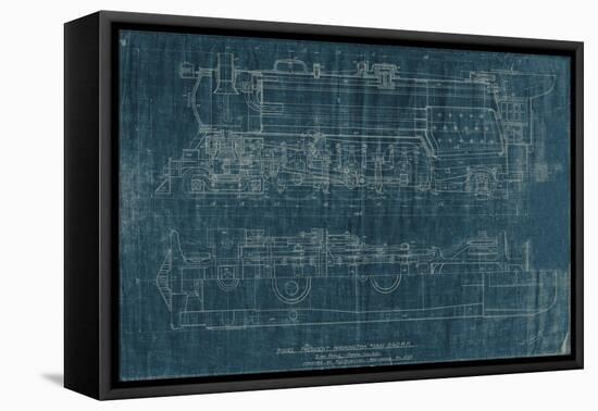 Train Blueprint I-Vision Studio-Framed Stretched Canvas