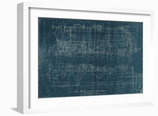 Train Blueprint I-Vision Studio-Framed Art Print