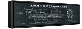 Train Blueprint III Black-Hugo Wild-Framed Stretched Canvas