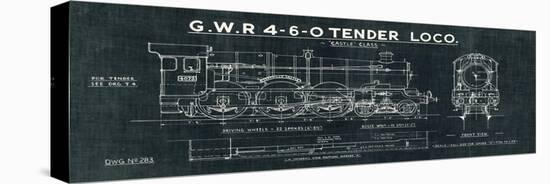 Train Blueprint III Black-Hugo Wild-Stretched Canvas