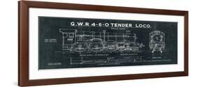 Train Blueprint III Black-Hugo Wild-Framed Art Print