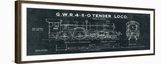 Train Blueprint III Black-Hugo Wild-Framed Premium Giclee Print