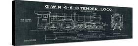 Train Blueprint III Black-Hugo Wild-Stretched Canvas