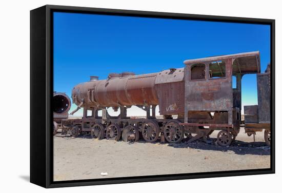 Train Boneyard, Salar De Uyuni, Bolivia, South America-Guido Amrein-Framed Stretched Canvas