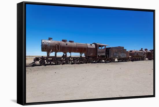 Train Boneyard, Salar De Uyuni, Bolivia, South America-Guido Amrein-Framed Stretched Canvas