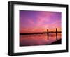 Train Bridge Over Columbia River at Sunrise, Pasco-Kennewick, Washington, USA-Jamie & Judy Wild-Framed Photographic Print