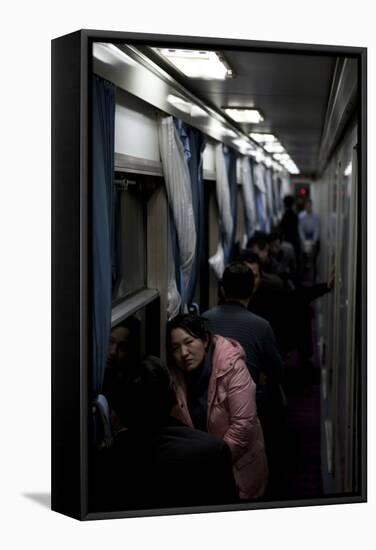 Train by Night, Hangzhou, China-null-Framed Stretched Canvas