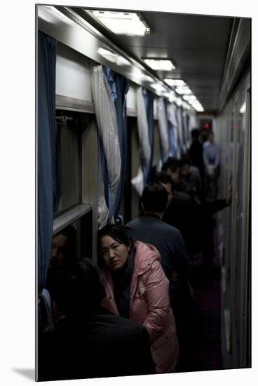 Train by Night, Hangzhou, China-null-Mounted Premium Photographic Print