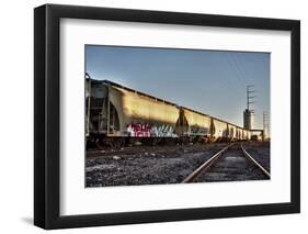 Train Cargo with Graffiti.-BCFC-Framed Photographic Print