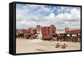 Train Cemetery, Uyuni, Bolivia-zanskar-Framed Stretched Canvas