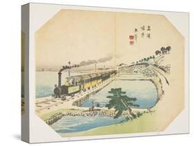 Train Coming Back to the Takanawa Station, after 1872-Kawabata Gyokush?-Stretched Canvas