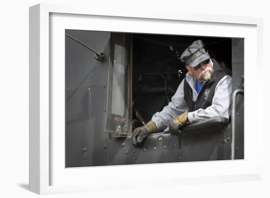 Train Conductor I-Kathy Mahan-Framed Photographic Print