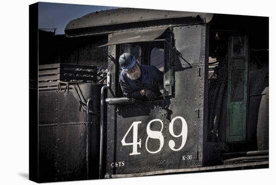 Train Conductor II-Kathy Mahan-Stretched Canvas