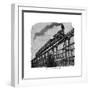 Train Crossing a Wooden Trestle Bridge on the Union Pacific Railroad, Wyoming, USA, C1870-null-Framed Giclee Print