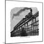 Train Crossing a Wooden Trestle Bridge on the Union Pacific Railroad, Wyoming, USA, C1870-null-Mounted Giclee Print