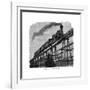 Train Crossing a Wooden Trestle Bridge on the Union Pacific Railroad, Wyoming, USA, C1870-null-Framed Giclee Print