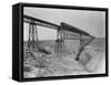 Train Crossing Bridge over Dam-William Henry Jackson-Framed Stretched Canvas