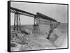 Train Crossing Bridge over Dam-William Henry Jackson-Framed Stretched Canvas