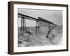 Train Crossing Bridge over Dam-William Henry Jackson-Framed Photographic Print