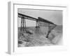 Train Crossing Bridge over Dam-William Henry Jackson-Framed Photographic Print