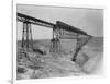 Train Crossing Bridge over Dam-William Henry Jackson-Framed Photographic Print