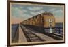 Train- Crossing Great Salt Lake, Ogden, Utah - Ogden, UT-Lantern Press-Framed Art Print
