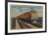 Train- Crossing Great Salt Lake, Ogden, Utah - Ogden, UT-Lantern Press-Framed Art Print