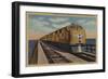 Train- Crossing Great Salt Lake, Ogden, Utah - Ogden, UT-Lantern Press-Framed Art Print