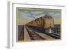 Train- Crossing Great Salt Lake, Ogden, Utah - Ogden, UT-Lantern Press-Framed Art Print