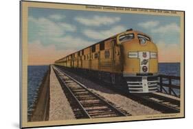 Train- Crossing Great Salt Lake, Ogden, Utah - Ogden, UT-Lantern Press-Mounted Art Print