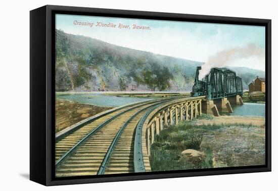 Train Crossing Klondike River, Dawson-null-Framed Stretched Canvas