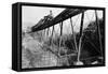 Train Crossing Railroad Trestle-null-Framed Stretched Canvas