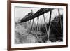 Train Crossing Railroad Trestle-null-Framed Photographic Print