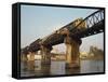 Train Crossing the River Kwai Bridge at Kanchanburi in Thailand, Southeast Asia-Charcrit Boonsom-Framed Stretched Canvas