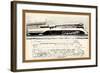 Train Drawing and Photo, c.1944-null-Framed Art Print