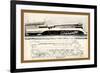 Train Drawing and Photo, c.1944-null-Framed Premium Giclee Print