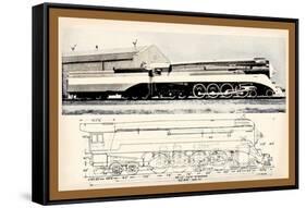 Train Drawing and Photo, c.1944-null-Framed Stretched Canvas