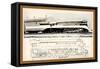 Train Drawing and Photo, c.1944-null-Framed Stretched Canvas