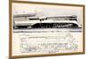 Train Drawing and Photo, c.1944-null-Mounted Art Print