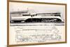 Train Drawing and Photo, c.1944-null-Mounted Art Print