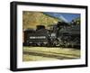 Train Driver and Engine of the Durango and Silverton Passenger Steam Train, Colorado, USA-Gavin Hellier-Framed Photographic Print