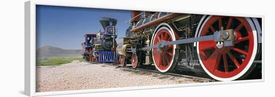 Train Engine on a Railroad Track, Golden Spike National Historic Site, Utah, USA-null-Framed Photographic Print