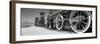 Train engine on a railroad track, Golden Spike National Historic Site, Utah, USA-Panoramic Images-Framed Photographic Print