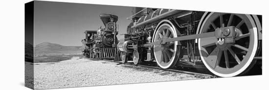 Train engine on a railroad track, Golden Spike National Historic Site, Utah, USA-Panoramic Images-Stretched Canvas