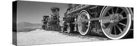 Train engine on a railroad track, Golden Spike National Historic Site, Utah, USA-Panoramic Images-Stretched Canvas