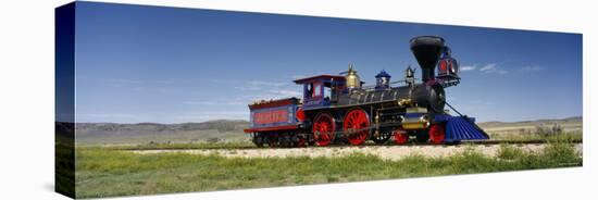 Train Engine on a Railroad Track, Jupiter, Golden Spike National Historic Site, Utah, USA-null-Stretched Canvas