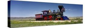 Train Engine on a Railroad Track, Jupiter, Golden Spike National Historic Site, Utah, USA-null-Stretched Canvas