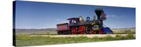 Train Engine on a Railroad Track, Jupiter, Golden Spike National Historic Site, Utah, USA-null-Stretched Canvas